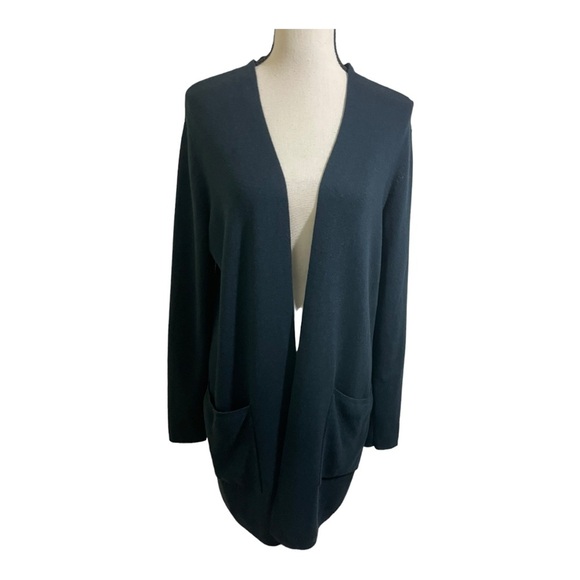 J.Jill womens open front ribbed cardigan. Pockets long. Viscose rayon. Small - Picture 12 of 13